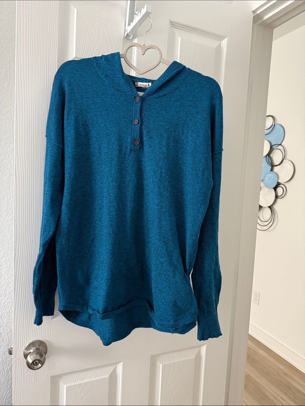 Smartwool Teal Hooded Henley Sweater